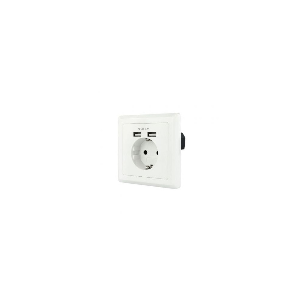 Roseta de Pared Nanocable 10.35.0010/ 1 Schuko/ 2 USB