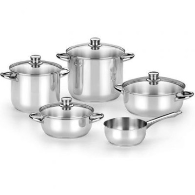 Pack Batería de Cocina Monix Optima2 M450001/ Cazo Ø16cm/ Ollas Ø20 - 24cm/ Cacerolas Ø20 - 24cm/ Acero Inoxidable/ Apta para In