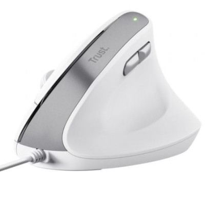 Ratón Vertical Trust Bayo II/ Hasta 2400 DPI/ Blanco