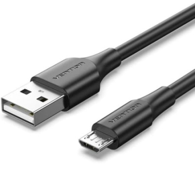 Cable USB 2.0 Vention CTIBG/ USB Macho - MicroUSB Macho/ Hasta 60W/ 480Mbps/ 1.5m/ Negro