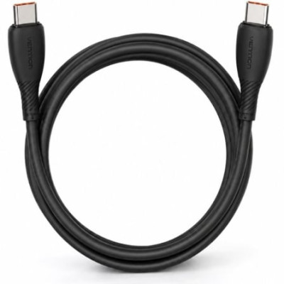 Cable USB 2.0 Tipo-C Vention TRWBH/ USB Tipo-C Macho - USB Tipo-C Macho/ Hasta 100W/ 480Mbps/ 2m/ Negro