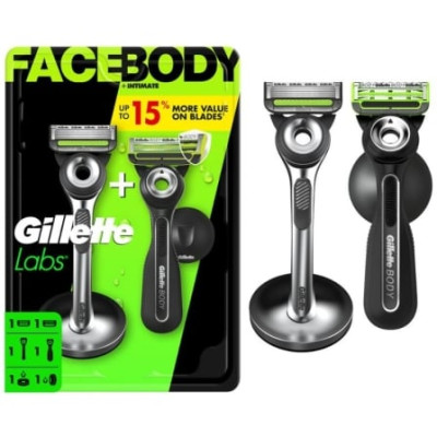 Pack de 2 Cuchillas de Afeitar Gillette GilletteLabs FaceBody + Intimate