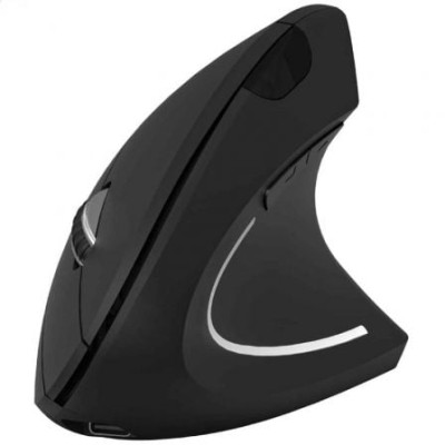 Ratón Vertical Inalámbrico Subblim Glide Vertical Ergo Dual Battery/ Batería Recargable/ Hasta 1600 DPI/ Negro