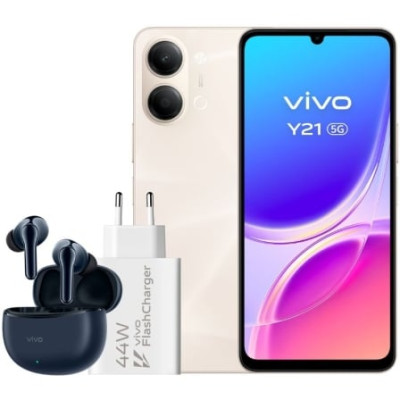 Smartphone Vivo Y21 4GB/ 256GB/ 6.74'/ 5G/ Oro/ Incluye Cargador + Auriculares