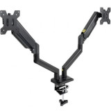 Soporte de Mesa para 2 Monitores TooQ DB1434TNR-B/ Giratorio/ Inclinable/ hasta 10kg