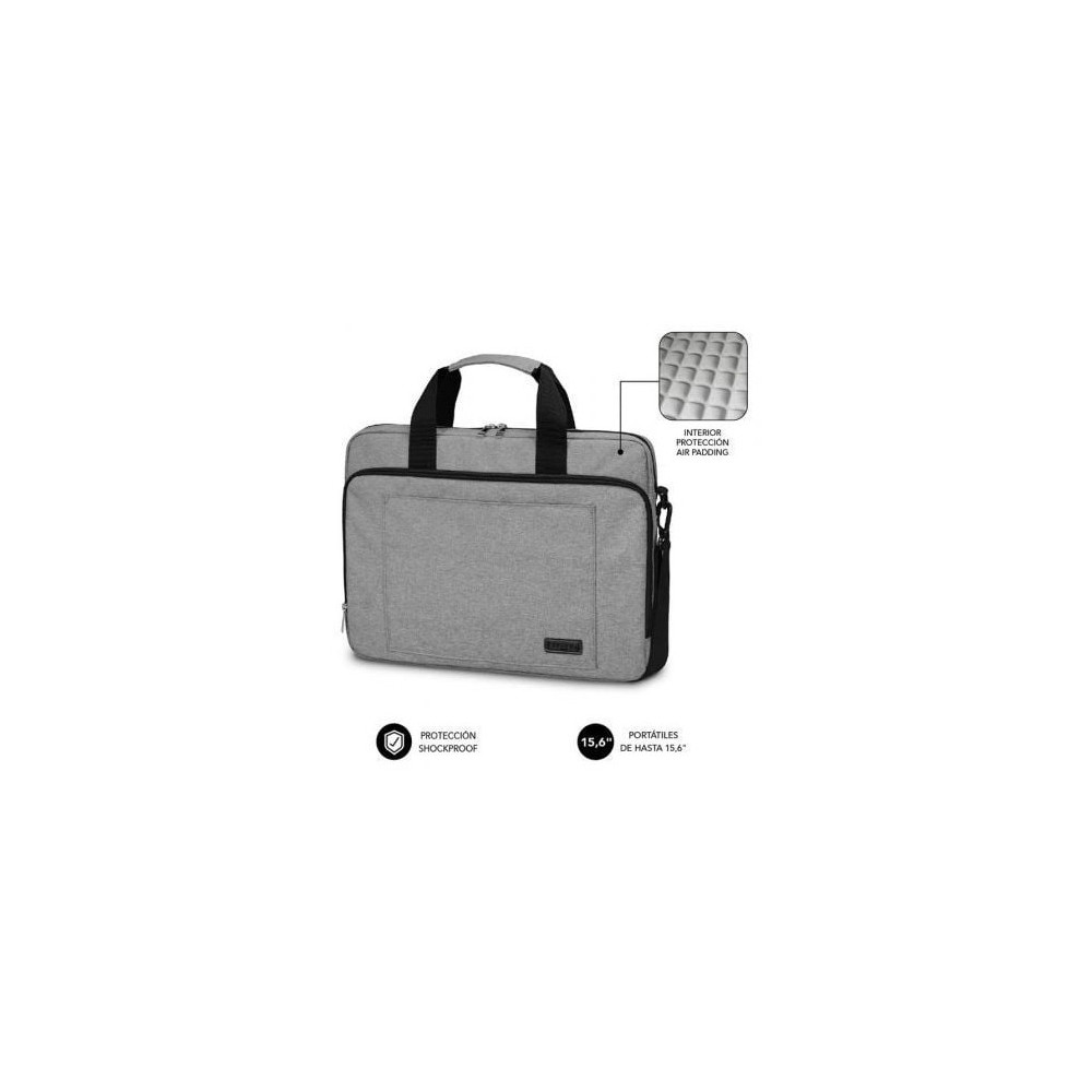 Maletín Subblim Air Padding Laptop Bag para Portátiles hasta 15.6'/ Cinta para Trolley/ Gris