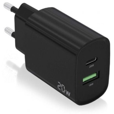 Cargador de Pared Aisens A110-0755/ 1xUSB Tipo-C/ 1xUSB/ 20W