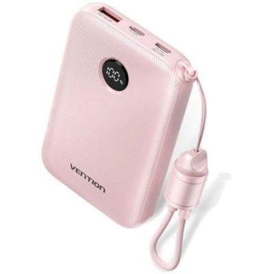 Powerbank 10000mAh Vention FKAP0-C/ 22.5W/ Rosa/ Incluye Cable USB Tipo-C