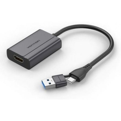 Adaptador Vention ACYHB/ USB Tipo-C Macho/ USB Macho - HDMI Hembra