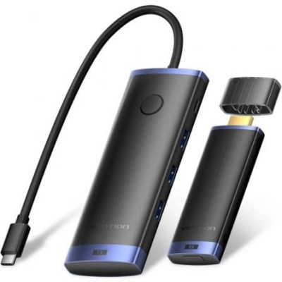 Adaptador/Transmisor de vídeo inalámbrico USB Tipo-C 3.2 - HDMI Vention TPVBB/ 60W | Vídeo Inalámbrico