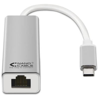 Adaptador USB Tipo-C - RJ45 Nanocable 10.03.0402/ 1000Mbps