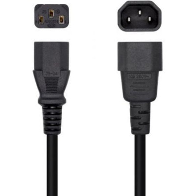 Cable Alimentación Aisens A132-0466/ C13 Hembra - C14 Macho/ Hasta 1500W/ 3m/ Negro | Alimentación
