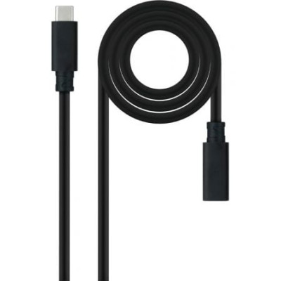 Cable Alargador USB Tipo-C 3.2 Nanocable 10.01.4500/ USB Tipo-C Macho - USB Tipo-C Hembra/ 50cm/ Negro | USB