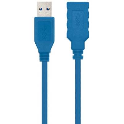 Cable Alargador USB 3.0 Nanocable 10.01.0902-BL/ USB Macho - USB Hembra/ 2m/ Azul | USB