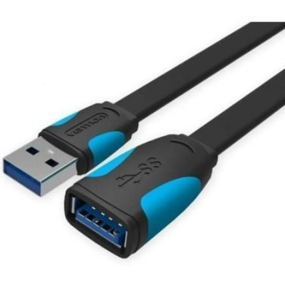 Cable Alargador USB 3.0 Vention VAS-A13-B200/ USB Macho - USB Hembra/ 5Gbps/ 2m/ Negro y Azul | USB