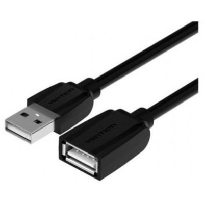 Cable Alargador USB 2.0 Vention VAS-A44-B200/ USB Macho - USB Hembra/ 480Mbps/ 2m/ Negro | USB