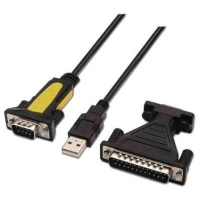 Cable Conversor impresora Aisens A104-0039/ USB Macho - DB9 Macho/ 1.8m/ Negro | Impresoras