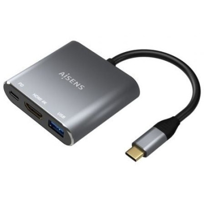 Conversor Aisens A109-0669/ USB Tipo-C Macho/ HDMI Hembra - USB Hembra - USB Tipo-C Hembra/ 15cm/ Gris | HDMI