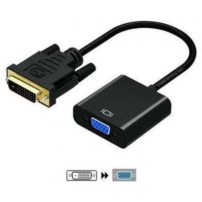 Cable Conversor Aisens A147-0352/ DVI Macho - VGA Hembra/ 30cm/ Negro