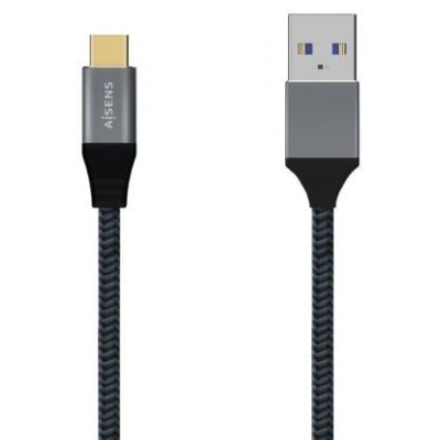 Cable USB 3.1 Tipo-C Aisens A107-0632/ USB Tipo-C Macho - USB Macho/ 10Gbps/ 1.5m/ Gris