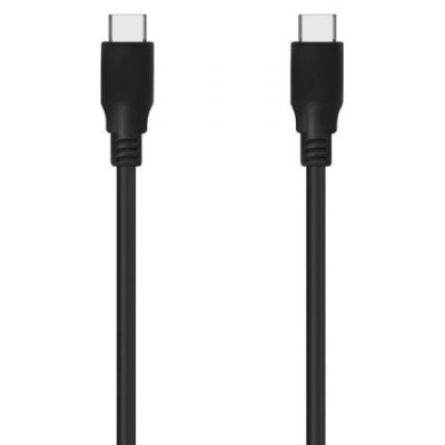 Cable USB 3.2 Tipo-C Aisens A107-0702 20GBPS 5A 100W/ USB Tipo-C Macho - USB Tipo-C Macho/ Hasta 100W/ 20Gbps/ 1m/ Negro | USB-C
