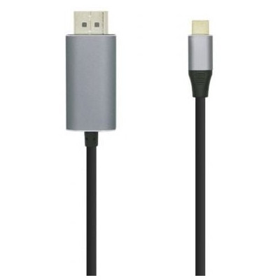 Cable DisplayPort Aisens A109-0395/ USB Tipo-C Macho - DisplayPort Macho/ Hasta 27W/ 1250Mbps/ 1.8m/ Negro | VGA/DVI/DisplayPort