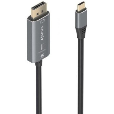 Cable Conversor Aisens A109-0880/ USB Tipo-C Macho - DisplayPort Macho/ 1.8m/ Negro | VGA/DVI/DisplayPort