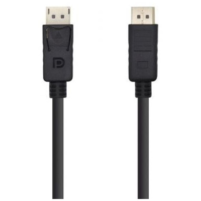 Cable DisplayPort 1.2 4K Aisens A124-0388/ DisplayPort Macho - DisplayPort Macho/ Hasta 5W/ 2300Mbps/ 10m/ Negro | VGA/DVI/Displ