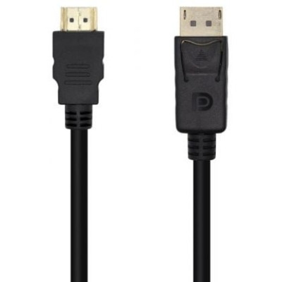 Cable Conversor Aisens A125-0460/ Displayport Macho - HDMI Macho/ Hasta 5W/ 2300Mbps/ 3m/ Negro