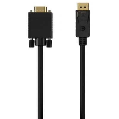 Cable Conversor Aisens A125-0552/ DisplayPort Macho - VGA Macho/ Hasta 5W/ 2300Mbps/ 1m/ Negro | VGA/DVI/DisplayPort