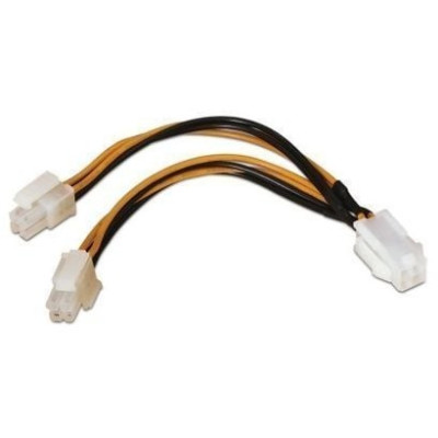 Cable Alimentación para Microprocesador Aisens A131-0166/ Molex 4+4 PIN Macho - Molex 4 PIN Hembra/ Hasta 54W/ 15cm