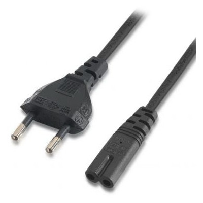 Cable Alimentación Forma 8 Aisens A132-0173/ CEE7/16 Macho - C7 Hembra/ Hasta 1500W/ 1.5m/ Negro | Alimentación y Datos