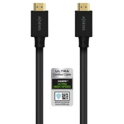 Cable HDMI 2.1 8K Aisens A150-0680/ HDMI Macho - HDMI Macho/ 5m/ Certificado/ Negro