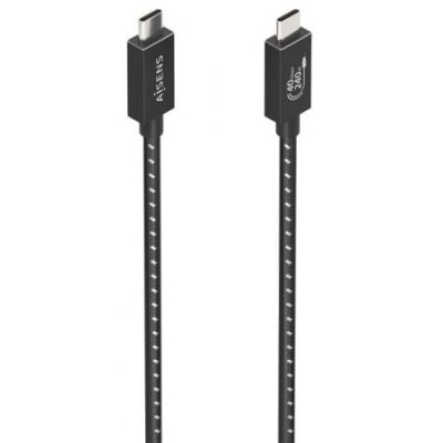 Cable USB 4.0 Tipo-C Aisens A156-0866/ USB Tipo-C Macho - USB Tipo-C Macho/ Hasta 240W/ 40Gbps/ 50cm/ Gris | USB-C