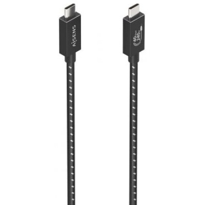 Cable USB 4.0 Tipo-C Aisens A156-0868/ USB Tipo-C Macho - USB Tipo-C Macho/ Hasta 240W/ 40Gbps/ 1.5m/ Gris