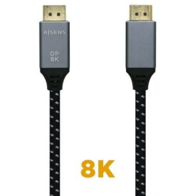Cable DisplayPort 1.4 8K Aisens A149-0435/ DisplayPort Macho - DisplayPort Macho/ 1m/ Negro Gris | VGA/DVI/DisplayPort