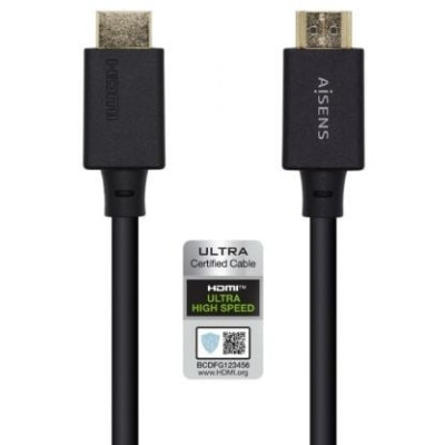 Cable HDMI 2.1 8K Aisens A150-0424/ HDMI Macho - HDMI Macho/ 3m/ Certificado/ Negro | HDMI