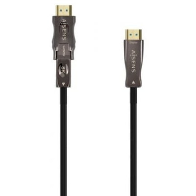 Cable HDMI 2.1 AOC 8K Desmontable Aisens A153-0645/ HDMI Macho / D Macho - HDMI Macho/ 20m/ Negro