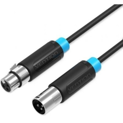 Cable Estéreo Vention BBFBL/ XLR Macho - XLR Hembra/ 10m/ Negro