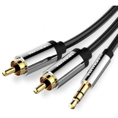 Cable Estéreo Vention BCFBJ/ Jack 3.5 Macho - 2x RCA Macho/ 5m/ Negro | Audio