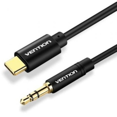 Cable Conversor Audio Vention BGABG/ USB Tipo-C Macho - Jack 3.5 Macho/ 1.5m/ Negro | Audio