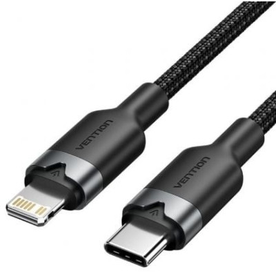 Cable USB Tipo-C Lightning Vention LALBF/ USB Tipo-C Macho - Lightning Macho/ 27W/ 480Mbps/ 1m/ Negro | Lightning