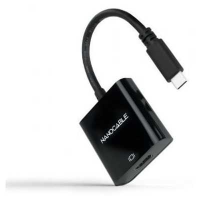 Conversor Nanocable 10.16.4102-BK/ USB Tipo-C Macho - HDMI Hembra/ 15cm/ Negro | HDMI