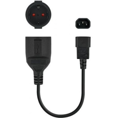 Adaptador Alimentación Nanocable 10.22.0902/ C14 Macho - CEE7 Hembra/ 50cm/ Negro | Alimentación y Datos