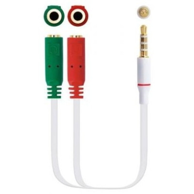 Cable Estéreo Nanocable 10.24.1201/ Jack 3.5 Macho - 2x Jack 3.5 Hembra/ 20cm/ Blanco | Audio