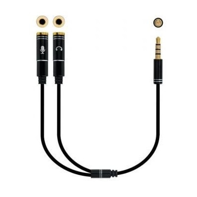 Cable Estéreo Nanocable 10.24.1202/ Jack 3.5 Macho - 2x Jack 3.5 Hembra/ 30cm/ Negro