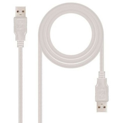 Cable USB 2.0 Nanocable 10.01.0302/ USB Macho - USB Macho/ 1m/ Beige