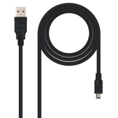 Cable USB 2.0 Nanocable 10.01.0400/ USB Macho - MiniUSB Macho/ 50cm/ Negro