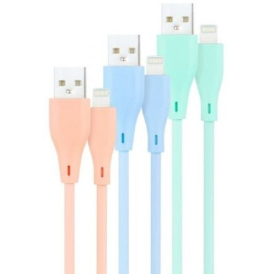 Cables USB 2.0 Lightning Nanocable 10.10.0401-A1/ USB Macho - Lightning Macho/ 1m/ 3 Unidades/ Rosa, Azul y Verde | Lightning