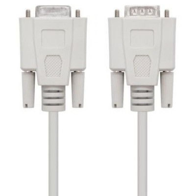Cable Serie NULL Modem Nanocable 10.14.0502/ DB9 Macho - DB9 Hembra/ 1.8m/ Beige